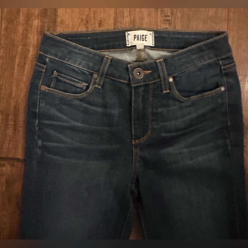 PAIGE High-Rise Slim Jeans in Dark Blue Wash